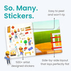 When I Grow Up 500+ Kids Sticker Book by Cupkin Fun Toddler Travel Activity Coloring and Sticker Book, Road Trip Essentials, 12 Coloring Pages 12 Side by Side Scenes for Ages 2–8 Years