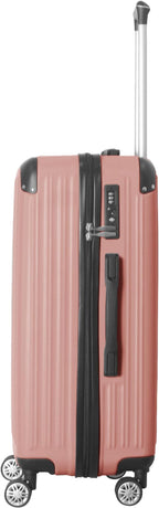 3-Piece Luggage Set 3 (20"/24"/28"), Hardside Suitcases with 8 Spinner Wheels, Scratch-Resistant ABS Shell, set2, set3 Travel Suitcase, TSA Lock (Ribbed Surface, Rice Brown)