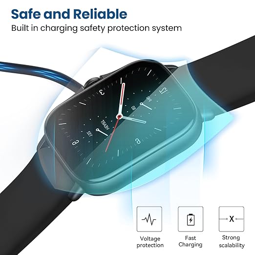 Universal Magnetic Watch Charger - 7.62mm Pin Spacing, Compatible with Smart Watch (Black)