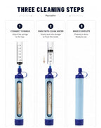 Water Filter, Portable Water Filter Straw, Emergency Survival Filtration System, Lightweight Personal Water Purifier, Includes 480ml Reservoir & Tube, for Hiking, Camping, Travel (3)