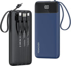 Portable Charger Built-in Cables,10000mAh Power Bank for iPhone,Fast Charge USB C Battery Pack Travel Essentials Slim Lightweight Powerbank Compatible with iPhone 17/16/15/14, Samsung, Android(2 Pack)
