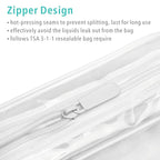 F-color TSA Approved Toiletry Bag 3 Pack Medium - Clear Makeup Bag Travel Quart Size for Women Men, Clear Cosmetic Bag Airport Airline Compliant Carry on Bag, Active White