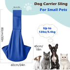 Pawaboo Small Dog Sling Carrier, Reversible Hands Free Dog Sling Carriers for Small Dogs and Cats, Puppy Slings Carrier with Safety Harness, Puppy Essentials, Sapphire Blue