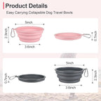 Kytely Collapsible Dog Bowls for Travel, 2Pack Dog Portable Water Bowl, Foldable Pet Food Bowl with Clasp, Pet Cat Feeding Cup Dish for Traveling, Walking, Hiking