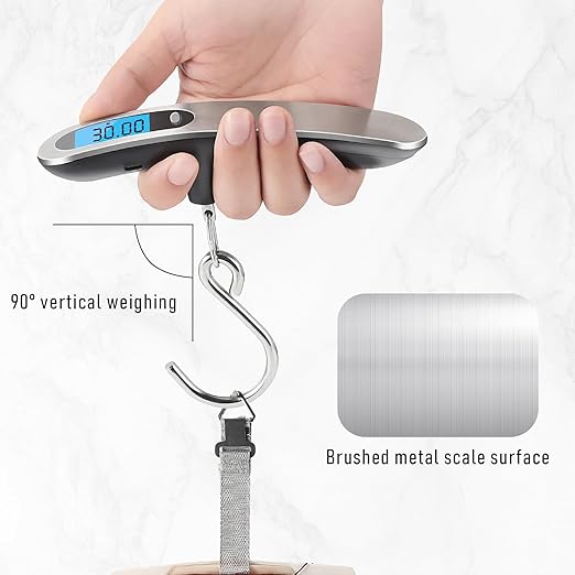 Luggage Scale, NEW 2.0 Portable Digital Suitcase Weight Scale with USB Charging, 110 Lb/50kg Luggage Scale with Hook, Travel Scale for Travel, Household and Outdoor