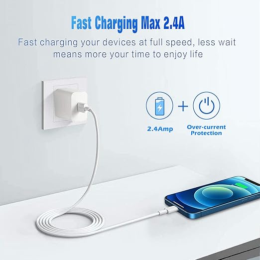 Hi-Mobiler [MFi Certified] iPhone Charger 2pack 10FT Long Lightning Cable Fast Charging High Speed Data Sync USB Cable Compatible iPhone 13/12/11 Pro Max/XS MAX/XR/XS/X/8/7/Plus/6S iPad AirPods