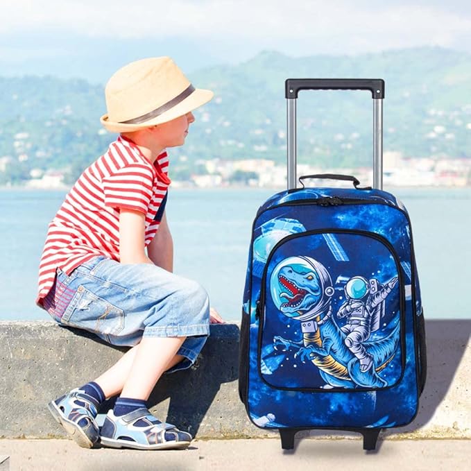 KLFVB Kids Luggage for Boys Girls, Cute Rolling Wheels Suitcase for Toddler, Children Travel Carry on Suitcase