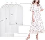 Clear Garment Bags for Closet Storage Suit Bag Set of 8 Hanging Clothes Cover Dress Bag Dust-Proof with Zipper for Suit, Coat, Long Dresses Clothes Storage 24” x60”