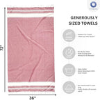 Cotton Turkish Beach Towel with Towels Oversized 36"x72" Pool Absorbent Extra Large Quick Dry Sand Travel Towel (Tomato Red, 4 Pack)