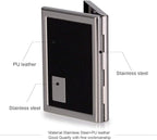 EASTNIGHTS RFID Credit Card Holder Metal Wallet Stainless Steel and Pu Leather Credit Card Protector Case for Men or Women (black)