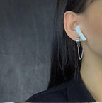 4 Pair Wireless Earbuds Anti-Lost Straps Wireless Ear Buds Clip Holder Protector Lanyard Chain Earrings for Apple AirPods Echo Buds Bluetooth Headphones ENC In-ear Earphones Needn't Ear Hole
