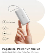 TORRAS iPhone 16 Portable Charger, 5000mAh 22.5W Power Bank with Built-in USB-C Cable, Fast Charge Battery Pack for iPhone 17/16/15, Galaxy S25, Google for Travel Outdoor Hiking Backup Battery, White