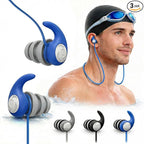 Swimming Ear Plugs for Adults with Lanyard, 3 Pairs Waterproof Reusable Soft Silicone Swim Earplugs for Pool, Surfing, Diving, Showering