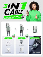 AINOPE USB C to USB C Cable, 16 FT USB C Cable Fast Charging with USB to USB C Adapter, 60W USB to USBC Cable for iPhone 17 Pro Max Air Type C Cable for iPhone 16/15/14/13/12, Grey