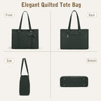 RAINSMORE Laptop Bag for Women 15.6 Inch Work Tote Bags Waterproof Leather Laptop Tote Professional Computer Briefcase