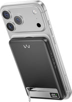 iWALK Magnetic Wireless Power Bank 10000mAh, Slim Portable Charger with 20W PD Cable Fast Charging, Metal Kickstand, LED Display, MagSafe Compatible Battery Pack for iPhone 17/16/15/14/13/12 Series