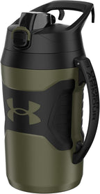 Under Armour Insulated Water Bottle with Handle & Fence Hook, Half Gallon Sports Water Jug, Leak-Resistant & BPA-Free for Baseball, Football & Gym - Marine OD Green, 64oz