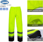 VENDACE Class 3 High Visibility Rain Suits,Rain Gear for Men Yellow/Lime Reflective Hi Vis Safety Rain Work Jacket,Pants