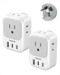 Australia Plug Adapter 2 Pack, TESSAN New Zealand Power Adapter with 4 Outlets 3 USB (2 USB-C), Type I Travel Adaptor for US to Australian Argentina China Fiji Samoa Tonga Kiribati