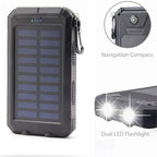 BoxWave Power Bank Compatible with Energizer Energy E500S - Solar Rejuva PowerPack (10000mAh), Solar Powered Backup Power Bank 10000mAh - Jet Black