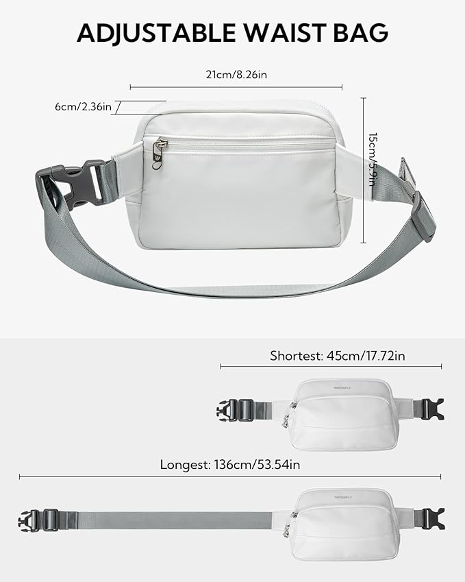 WATERFLY Waist Packs Fanny Pack: Small Fashion Belt Bag Casual Waist Bag for Women Men Hip Pack for Walking Hiking Everywhere