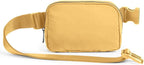 ODODOS Unisex Mini Belt Bag with Adjustable Strap Small Fanny Pack for Workout Running Traveling Hiking, Buff Yellow