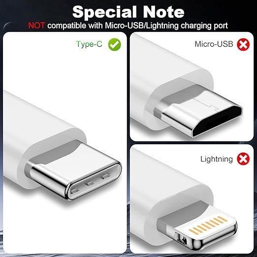 2Pack USB A to USB C Cable for iPhone 15/16/17 All Series, Type-C Car Charger 3A Fast Charging & 480Mbps Speed for iPad, Samsung Galaxy, Tablets, Laptops (White-3FT)