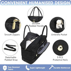 Initial Travel Duffle Bag for Women - Black Personalized Weekender bags Overnight Bag with Shoe Compartment & Wet Pocket Weekend Tote Bags with Toiletry Bag Monogram Christmas Gift (Letter K)