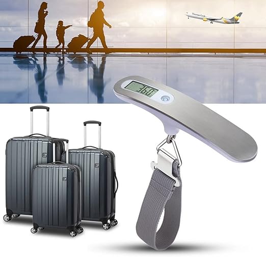 QUMOX High Precision Digital Travel Scale for Suitcase Luggage Weight 110lb 50KG Capacity Silver