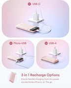 charmast 10000mAh Portable Charger with Built-in Cables, 6 Outputs & 3 Inputs Power Bank, Compact Travel Essential Battery Pack for iPhone 16/15, Samsung S25/S24, Google Pixel, iPad, AirPods & More