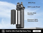 POWCAN 32 oz Insulated Water Bottle with 2-in-1 Straw and Spout Lid, Keep Cold 24H, Leak-Proof, BPA-Free, Double Wall Stainless Steel Water Bottle for Sports, Gym, Travel and School (Moonlight Garden)
