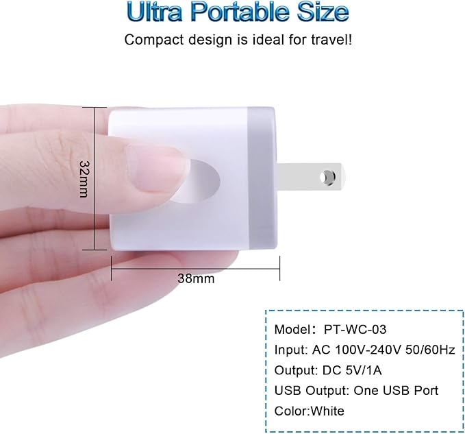USB Plug Wall Adapter for iPhone,1A/5V Single Port Phone Wall Charger Block Charging Cube Box Brick 3 Pack for iPhone 17e/15 Pro Max/14/13/12/11,Samsung Galaxy S24/S23/S22/S21/S20/S26,Google Pixel 10a
