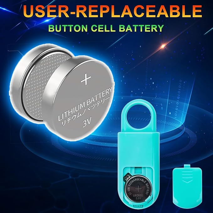 2 Pack Personal Safety Alarm 130db User-Replaceable Battery SOS Emergency Loud Sound Siren Keychain Alert for Women, College Students, Children, Night Runner, Hiking, Camp, Bear Alarm. Aqua
