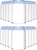 PartyPrints 200 Pack White Blank Can Cooler Sleeves, Customizable Bulk Sublimation Insulated Foam for Beer, Collapsible Plain Drink Holder, Cold Soda Insulator, 12oz Regular, 16oz Tall Cans