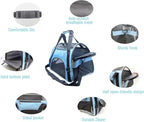ZaneSun Cat Carrier,Soft-Sided Pet Travel Carrier for Cats,Dogs Puppy Comfort Portable Foldable Pet Bag Airline Approved (Medium-Blue)