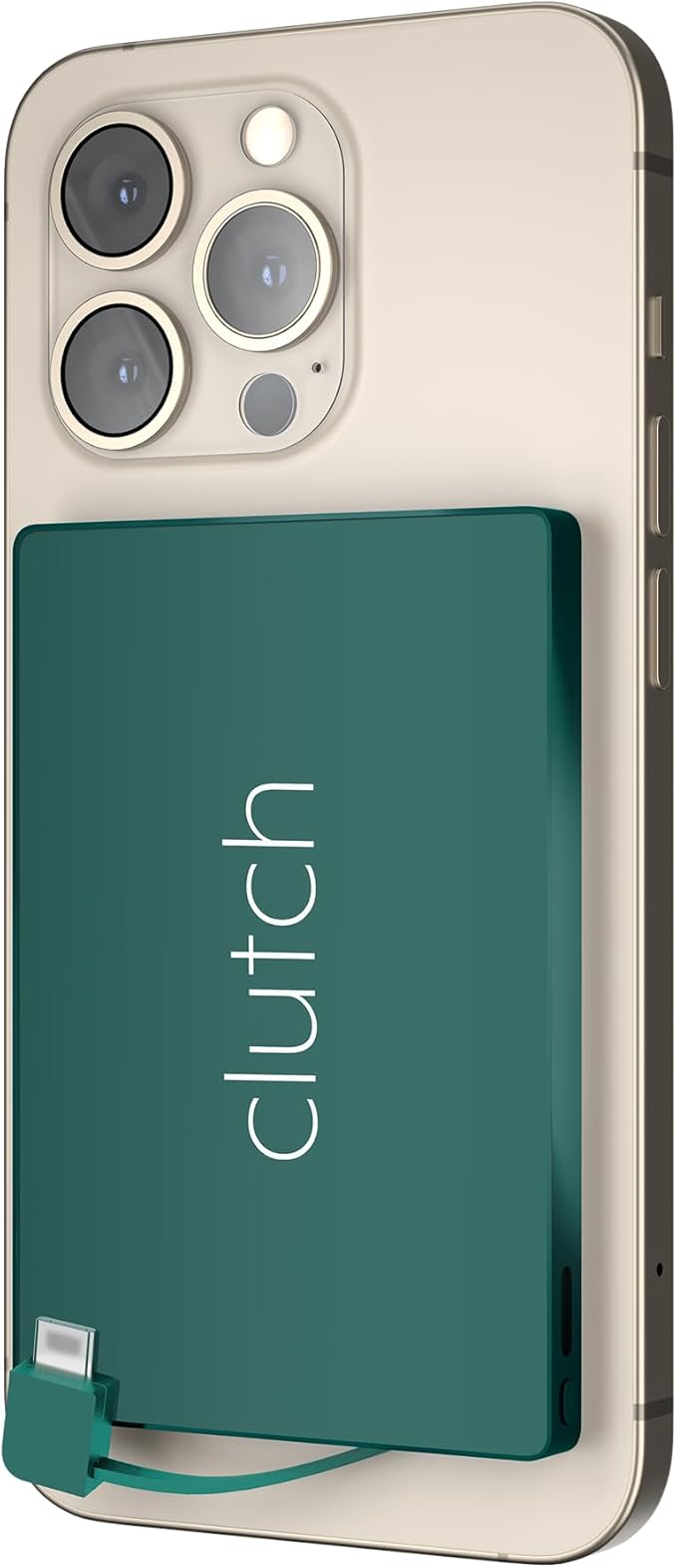 Clutch - Pro USB-C Portable Charger - Compatible with iPhone 15, 16, 17 & Android Devices - Power Bank Magnetic Battery - TSA Travel Approved - USB Rechargeable - Built-in Cable - 5000 mAh - 3.7oz
