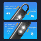 Halo-Siren Keychain, HaloSiren Personal Safety Alarm - 130db Loud Alarm Keychain with LED Strobe Light, Compact Emergency Siren (Double Flashing Lights - Green + Copper Ring)