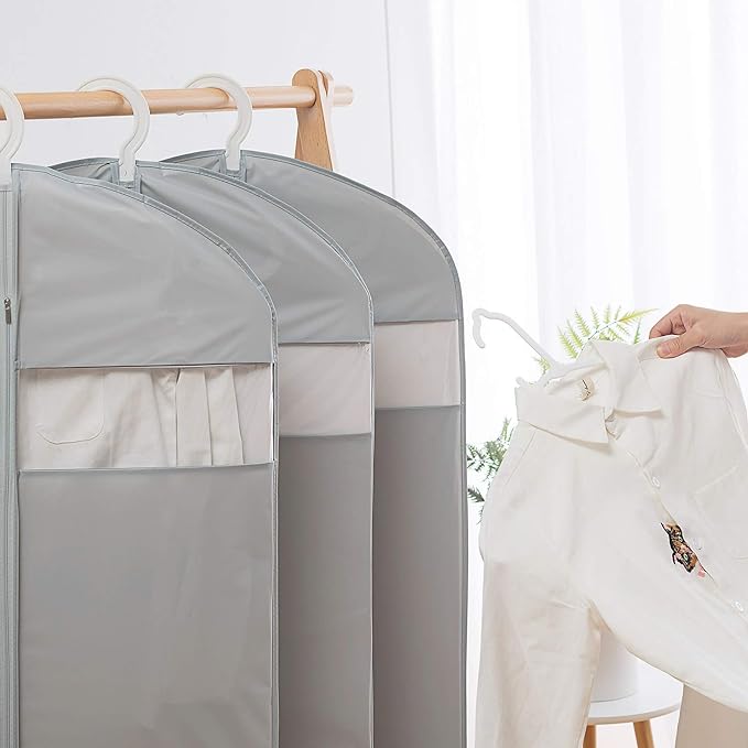 Garment Bags for Travel, 50'' Garment Bags for Hanging Clothes, Suit bag (Set of 2, 23.3'' X 50'')