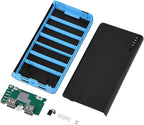 KIMISS 20000mAh Ultra Large Capacity Mobile Power Bank Case DIY Kit with 4 USB Output, Fast Charge, LED Power Display, Full - Blue (B)