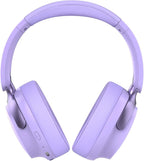 B8 Bluetooth Headphones Over Ear, 6 EQ Music Modes and 50H Playtime Deep Bass Wireless Headphones with Mic, Lightweight Folding HiFi Stereo Headset for iPad/Travel/Tablet/PC/Home Purple