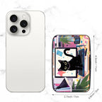 Credit Card Holder, Mini Aluminum Card Wallet RFID Blocking Slim Metal Hard Card Case for Women Men, Cat on Keyboard