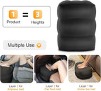 Maliton Inflatable Travel Foot Rest Pillow, Kids Airplane Bed, Adjustable Height Leg Pillow for Air Travel, Make a Flat Bed for Toddlers, Great for Airplane, Train, Car, Small Size（Black, 1 Pack）