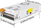 DROK 24V Power Supply, AC 110V/220V to DC 0-24V 20A 480W Buck Converter, Variable Adjustable Adapter Regulated 5V 12V 24V Volt Switching Voltage LED Transformer 20A Amp Charger for Computer Lab