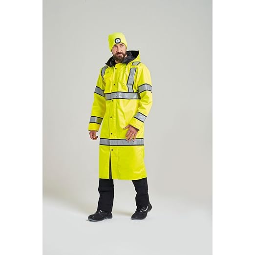 Portwest Hi-Vis Reversible Raincoat - UH447, Yellow/Black, XL
