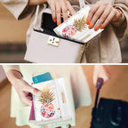 Passport Holder Cover,Traveling Passport Case Cute Passport Wallet for Women,Gold Pineapple
