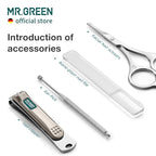 MR.GREEN Colorful Manicure Set Practical Pedicure Kits Nail Clippers Personal Care Tools Facial Hair Scissors with Fashion Case (Mr-6682 Light Yellow)