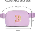 Gitus Initial Belt Bag Fanny Pack Crossbody Bag for Girls Birthday Gifts Age 8-10 Teen Girl Gifts Trend Stuff Personalized Letter Gifts for Daughter Sister (Lavender-B)