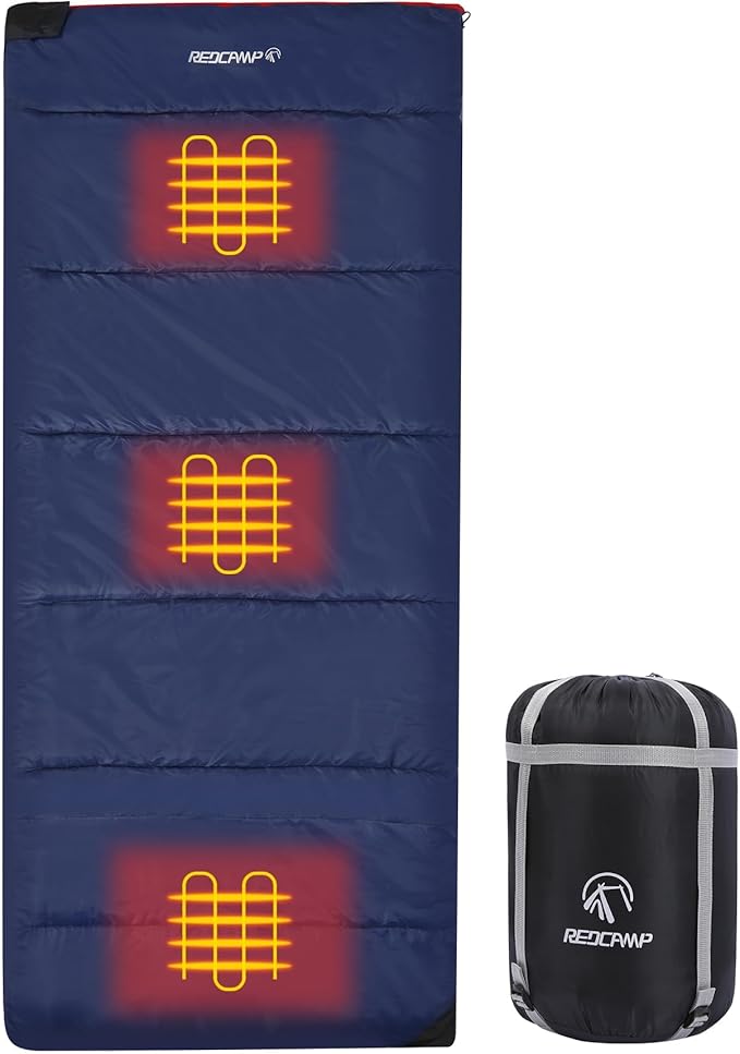REDCAMP Cotton Flannel Sleeping Bag for Camping Backpacking, Adults Cold Weather Envelope Sleeping Bags with 2/3/4/6lbs Filling