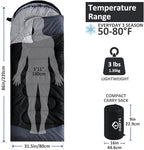 oaskys Camping Sleeping Bag - 3 Season Warm & Cool Weather - Summer Spring Fall Lightweight Waterproof for Adults Kids - Camping Gear Equipment, Traveling, and Outdoors