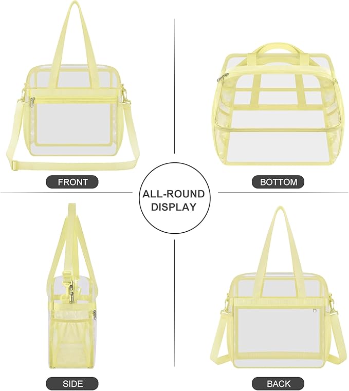 USPECLARE Clear Bag for Stadium Events,Transparent Bag for Work Sports Games Concerts Travel Gym